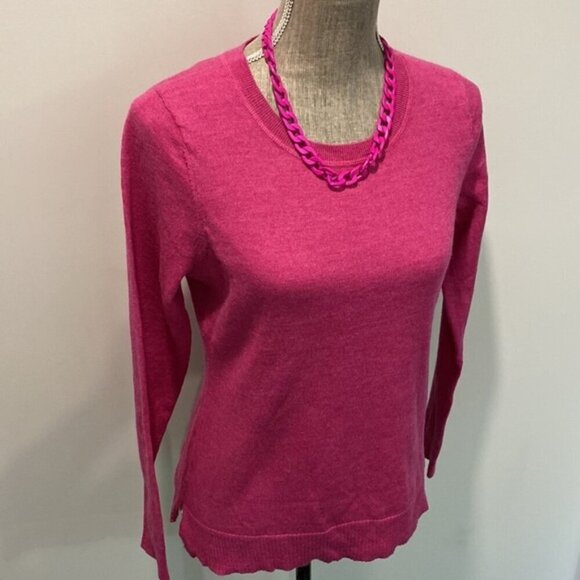 Ellen Tracy Pink Merino Wool Sweater Medium fit - Picture 6 of 13